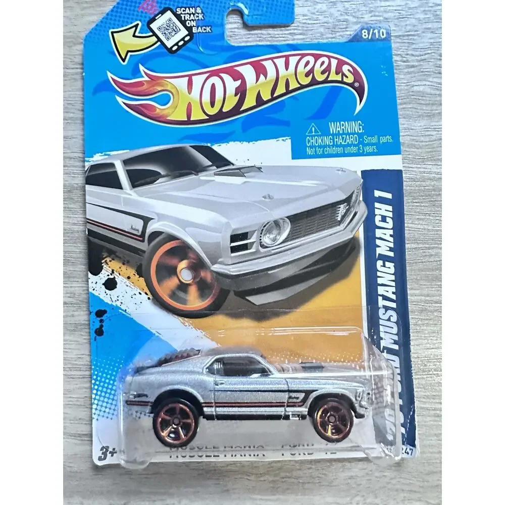 Hot Wheels '70 Ford Mustang Mach 1 118/247 - Silver - 2012 H29